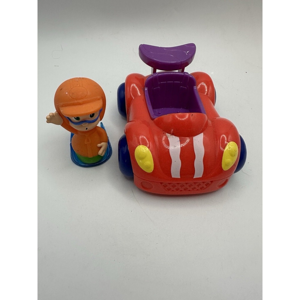 Bubble Guppies Mattel Gil Figure With Red Race Car Nickelodeon 2012
